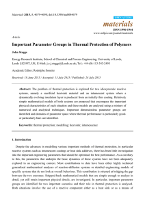 Important Parameter Groups in Thermal Protection of Polymers
