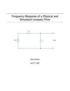 Frequency Response of a Physical and Simulated Lowpass Filter