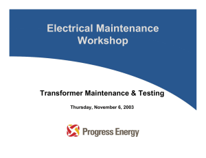 Electrical Maintenance Workshop