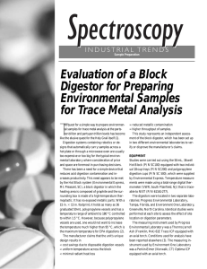 Evaluation of a Block Digestor for Preparing Environmental Samples