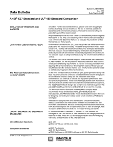 ANSI C37 Standard and UL 489 Standard