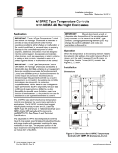 A19PRC Type Temperature Controls with NEMA 4X Raintight