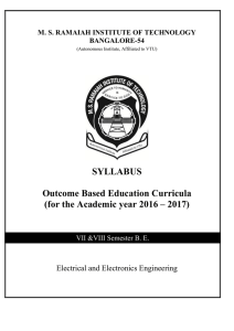 Fourth Year Syllabus - MS Ramaiah Institute of Technology