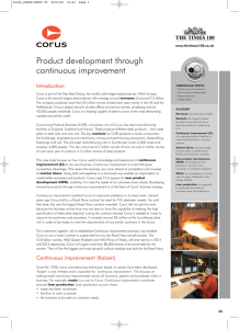 Product development through continuous improvement