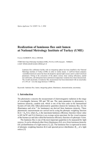 Realization of luminous flux unit lumen at National Metrology