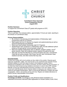 Commitment Class Associate Christ Presbyterian Church August