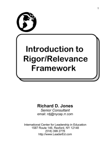 Introduction to Rigor/Relevance Framework