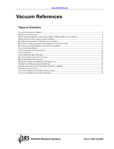 Vacuum References - Stanford Research Systems