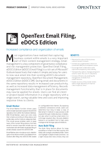 OpenText Email Filing, eDOCS Edition Product Overview