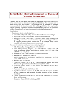 Partial List of Electrical Equipment for Damp and Corrosive