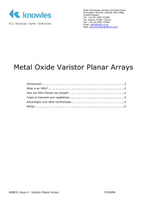 Metal Oxide Varistor Planar Arrays