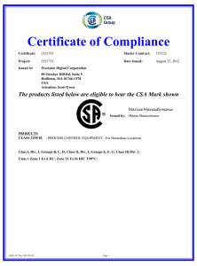 PD8-6100 CSA Certificate