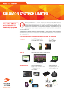 Corporate Backgrounder - Solomon Systech Limited