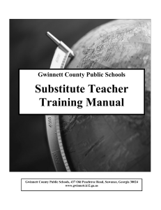 Gwinnett County Public Schools Substitute Teacher Training Manual