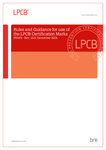 Rules and Guidance for use of the LPCB Certification Marks