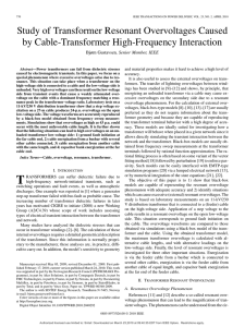 Study of Transformer Resonant Overvoltages Caused by