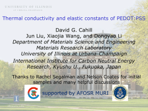 Thermal conductivity and elastic constants of PEDOT:PSS David G