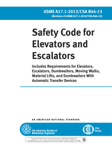 Safety Code for Elevators and Escalators