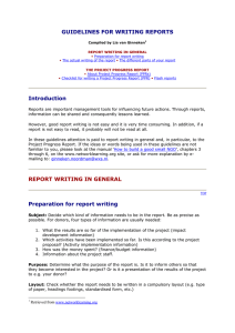 Guidelines for writing reports