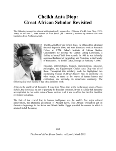 Cheikh Anta Diop: Great African Scholar Revisited