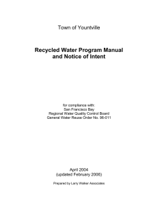 Recycled Water Program Manual and Notice of Intent