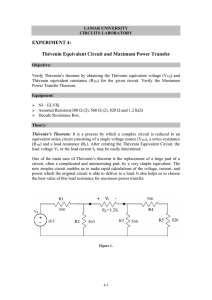 Thevenin Equivalent and Maximum Power Transfer