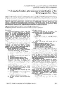 Test results of modern pilot schemes for coordination of line distance