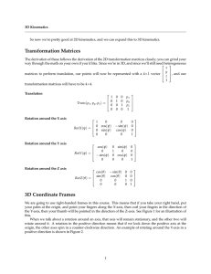Transformation Matrices 3D Coordinate Frames