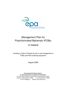 Management Plan for Polychlorinated Biphenyls (PCBs) in