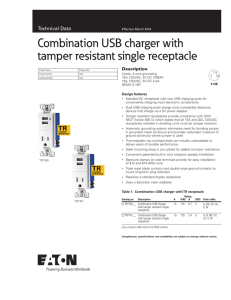 Combination USB Charger with Tamper