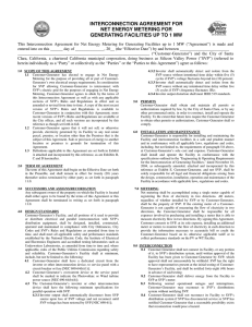 Interconnection and Net Metering Agreement