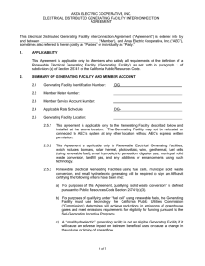 Distributed Generation Agreement