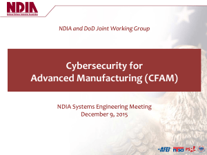 Cybersecurity for Advanced Manufacturing