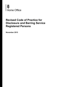 DBS Code of Practice