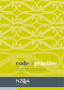 Code of Practice for the Pastoral Care of International Students