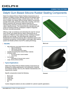Delphi Gum Based Silicone Rubber Sealing Components