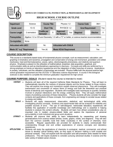 high school course outline - Long Beach Unified School District