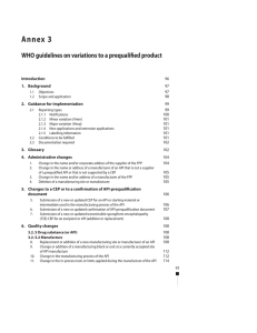 Guidance on Variations to a Prequalified Product