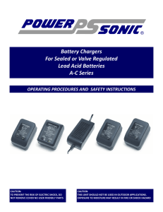 Battery Chargers For Sealed or Valve Regulated Lead Acid