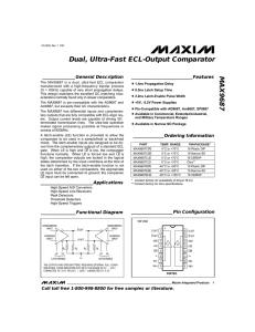 MAX9687 Dual, Ultra-Fast ECL-Output Comparator