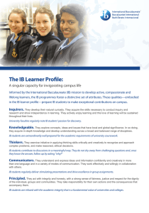 The IB Learner Profile: