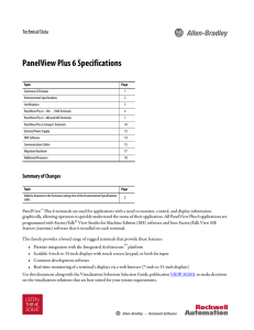 PanelView Plus 6 Specifications Technical Data