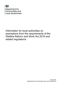 Information for local authorities on exemptions from the
