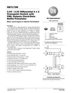 NB7L72M - Differential Crosspoint Switch with CML Outputs Clock