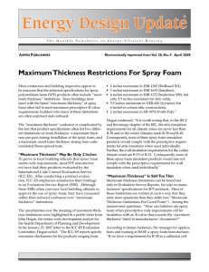 Maximum Thickness Restrictions For Spray Foam