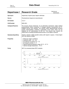 Data Sheet Heparinase I Research Grade