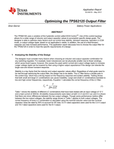 Optimizing the TPS62125 Output Filter