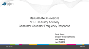 Manual M14D Revisions NERC Industry Advisory
