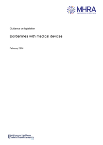 Guidance on legislation - borderlines with medical devices
