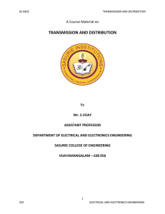 transmission and distribution - Sasurie College Of Engineering Tirupur